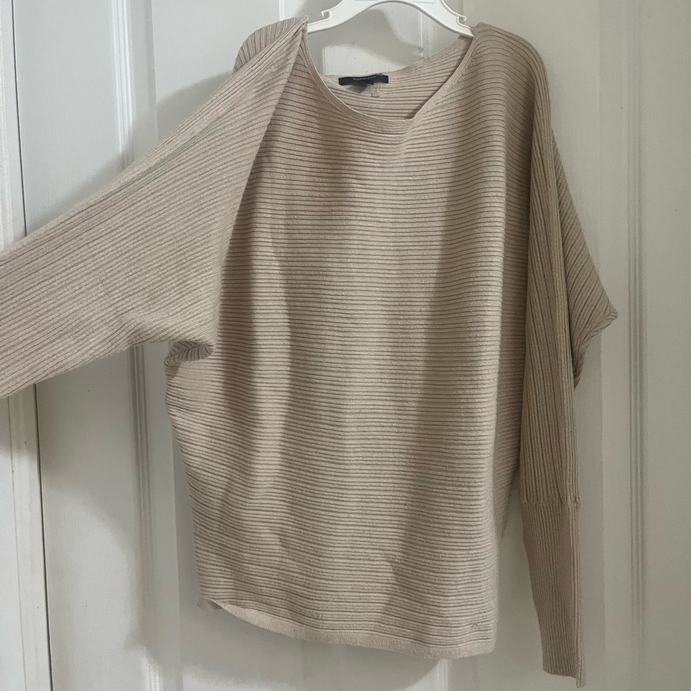 RW&CO Light Tan Ribbed Knit Top